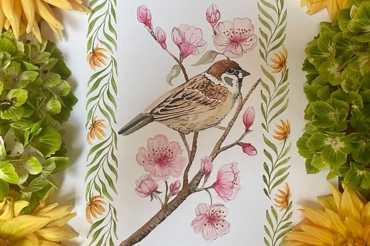 Caroline's work inspired by nature - Artists Caroline Merrett and Alex Williams will be coming to the Pop-Up Shop at the end of August